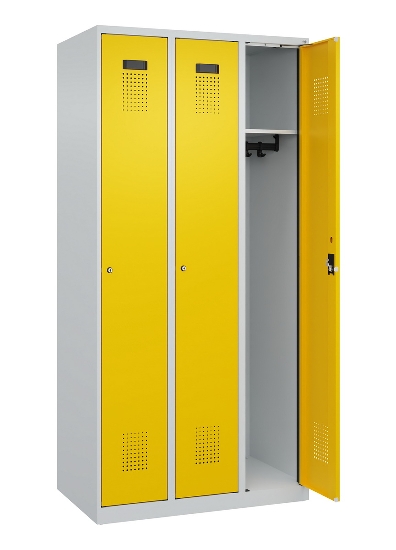 C+P Spind Evolo PLUS 049000-30 bodenstehend 3 Abt. 300mm Drehriegel (HxBxT) 1850x900x500mm 7035/0004
