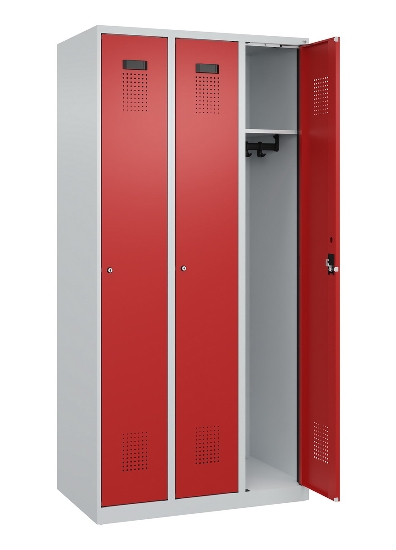 C+P Spind Evolo PLUS 049000-30 bodenstehend 3 Abt. 300mm Drehriegel (HxBxT) 1850x900x500mm 7035/0004