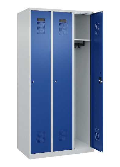 C+P Spind Evolo PLUS 049000-30 bodenstehend 3 Abt. 300mm Drehriegel (HxBxT) 1850x900x500mm 7035/0004
