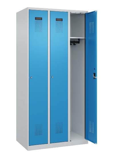C+P Spind Evolo PLUS 049000-30 bodenstehend 3 Abt. 300mm Drehriegel (HxBxT) 1850x900x500mm 7035/0004