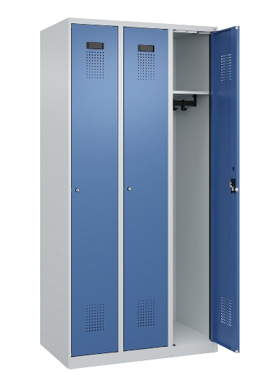 C+P Spind Evolo PLUS 049000-30 bodenstehend 3 Abt. 300mm Drehriegel (HxBxT) 1850x900x500mm 7035/0004
