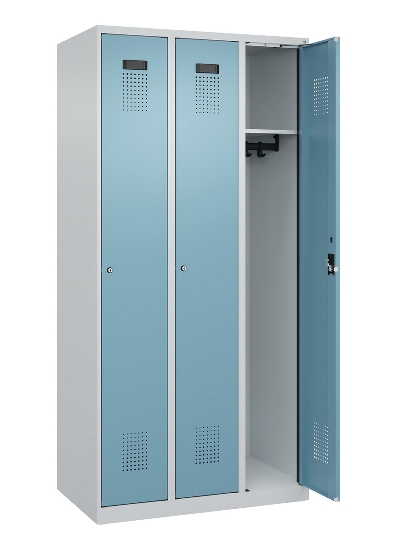 C+P Spind Evolo PLUS 049000-30 bodenstehend 3 Abt. 300mm Drehriegel (HxBxT) 1850x900x500mm 7035/0004