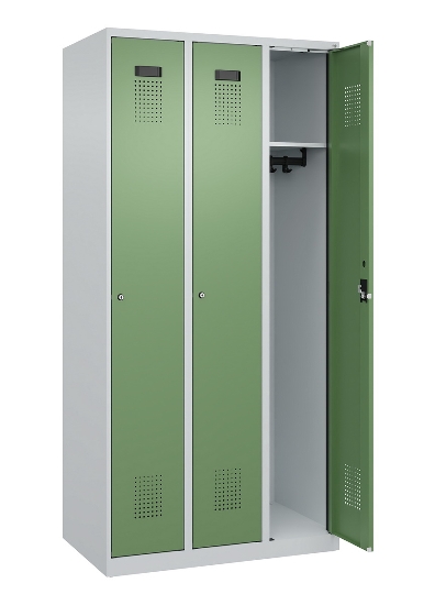 C+P Spind Evolo PLUS 049000-30 bodenstehend 3 Abt. 300mm Drehriegel (HxBxT) 1850x900x500mm 7035/0004