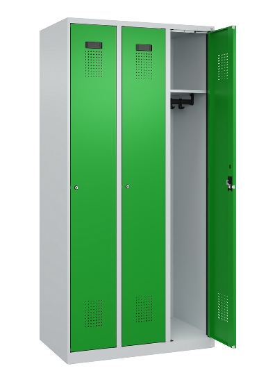 C+P Spind Evolo PLUS 049000-30 bodenstehend 3 Abt. 300mm Drehriegel (HxBxT) 1850x900x500mm 7035/0004