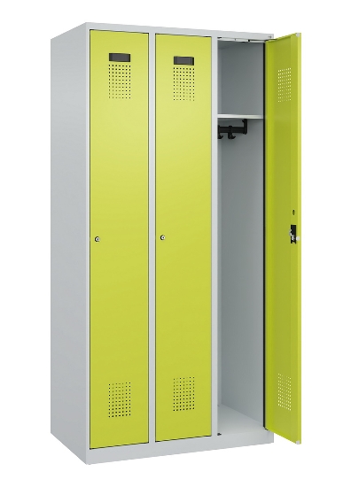 C+P Spind Evolo PLUS 049000-30 bodenstehend 3 Abt. 300mm Drehriegel (HxBxT) 1850x900x500mm 7035/0004