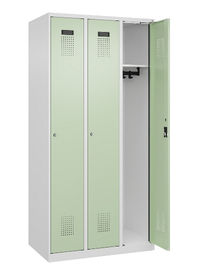 C+P Spind Evolo PLUS 049000-30 bodenstehend 3 Abt. 300mm Drehriegel (HxBxT) 1850x900x500mm 7035/0004