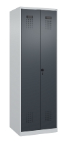 C+P Schwarz-Weiß-Spind Evolo PLUS 049002-22 bodenstehend 2 Abt.400mm Drehriegel (HxBxT) 1850x800x500mm 7035/6011