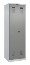 C+P Schwarz-Weiß-Spind Evolo PLUS 049002-22 bodenstehend 2 Abt.400mm Drehriegel (HxBxT) 1850x800x500mm 7035/6011