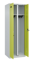 C+P Schwarz-Weiß-Spind Evolo PLUS 049002-22 bodenstehend 2 Abt.400mm Drehriegel (HxBxT) 1850x800x500mm 7035/6011
