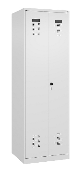 C+P Schwarz-Weiß-Spind Evolo PLUS 049002-22 bodenstehend 2 Abt.400mm Drehriegel (HxBxT) 1850x800x500mm 7035/6011