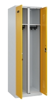 C+P Schwarz-Weiß-Spind Evolo PLUS 049002-22 bodenstehend 2 Abt.400mm Drehriegel (HxBxT) 1850x800x500mm 7035/6011