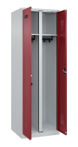 C+P Schwarz-Weiß-Spind Evolo PLUS 049002-22 bodenstehend 2 Abt.400mm Drehriegel (HxBxT) 1850x800x500mm 7035/6011