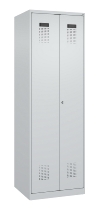 C+P Schwarz-Weiß-Spind Evolo PLUS 049002-22 bodenstehend 2 Abt.400mm Drehriegel (HxBxT) 1850x800x500mm 7035/6011