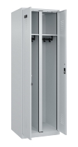 C+P Schwarz-Weiß-Spind Evolo PLUS 049002-22 bodenstehend 2 Abt.400mm Drehriegel (HxBxT) 1850x800x500mm 7035/6011
