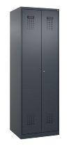C+P Schwarz-Weiß-Spind Evolo PLUS 049002-22 bodenstehend 2 Abt.400mm Drehriegel (HxBxT) 1850x800x500mm 7035/6011