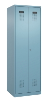 C+P Schwarz-Weiß-Spind Evolo PLUS 049012-20 mit Füßen 2 Abt.300mm Zylinder (HxBxT) 1850x600x500mm 0010/0010