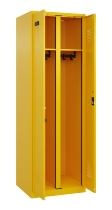 C+P Schwarz-Weiß-Spind Evolo PLUS 049012-20 mit Füßen 2 Abt.300mm Zylinder (HxBxT) 1850x600x500mm 0010/0010