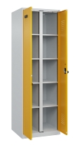 C+P Wäsche-Spind Evolo PLUS 049012-22B mit Füßen 2 Abt.je 400mm Zylinder (HxBxT) 1950x800x500mm 7035/3000