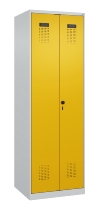 C+P Wäsche-Spind Evolo PLUS 049012-22B mit Füßen 2 Abt.je 400mm Zylinder (HxBxT) 1950x800x500mm 7035/3000