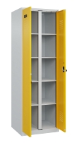 C+P Wäsche-Spind Evolo PLUS 049012-22B mit Füßen 2 Abt.je 400mm Zylinder (HxBxT) 1950x800x500mm 7035/3000