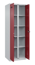 C+P Wäsche-Spind Evolo PLUS 049012-22B mit Füßen 2 Abt.je 400mm Zylinder (HxBxT) 1950x800x500mm 7035/3000