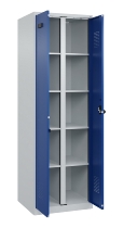 C+P Wäsche-Spind Evolo PLUS 049012-22B mit Füßen 2 Abt.je 400mm Zylinder (HxBxT) 1950x800x500mm 7035/3000