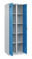 C+P Wäsche-Spind Evolo PLUS 049012-22B mit Füßen 2 Abt.je 400mm Zylinder (HxBxT) 1950x800x500mm 7035/3000