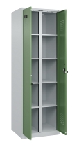 C+P Wäsche-Spind Evolo PLUS 049012-22B mit Füßen 2 Abt.je 400mm Zylinder (HxBxT) 1950x800x500mm 7035/3000