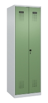 C+P Wäsche-Spind Evolo PLUS 049012-22B mit Füßen 2 Abt.je 400mm Zylinder (HxBxT) 1950x800x500mm 7035/3000