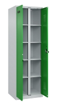 C+P Wäsche-Spind Evolo PLUS 049012-22B mit Füßen 2 Abt.je 400mm Zylinder (HxBxT) 1950x800x500mm 7035/3000