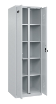 C+P Wäsche-Spind Evolo PLUS 049012-22B mit Füßen 2 Abt.je 400mm Zylinder (HxBxT) 1950x800x500mm 7035/3000