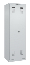 C+P Wäsche-Spind Evolo PLUS 049012-22B mit Füßen 2 Abt.je 400mm Zylinder (HxBxT) 1950x800x500mm 7035/3000