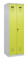 C+P Wäsche-Spind Evolo PLUS 049012-22B mit Füßen 2 Abt.je 400mm Zylinder (HxBxT) 1950x800x500mm 7035/3000