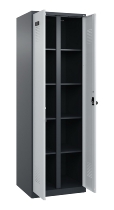 C+P Wäsche-Spind Evolo PLUS 049012-22B mit Füßen 2 Abt.je 400mm Zylinder (HxBxT) 1950x800x500mm 7035/3000