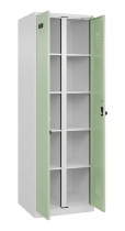C+P Wäsche-Spind Evolo PLUS 049012-22B mit Füßen 2 Abt.je 400mm Zylinder (HxBxT) 1950x800x500mm 7035/3000
