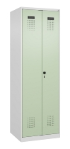 C+P Wäsche-Spind Evolo PLUS 049012-22B mit Füßen 2 Abt.je 400mm Zylinder (HxBxT) 1950x800x500mm 7035/3000