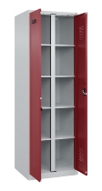 C+P Wäsche-Spind Evolo PLUS 049012-22B mit Füßen 2 Abt.je 400mm Zylinder (HxBxT) 1950x800x500mm 7035/3000