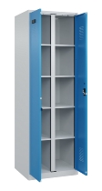 C+P Wäsche-Spind Evolo PLUS 049012-22B mit Füßen 2 Abt.je 400mm Zylinder (HxBxT) 1950x800x500mm 7035/3000