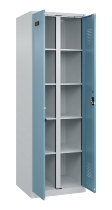 C+P Wäsche-Spind Evolo PLUS 049012-22B mit Füßen 2 Abt.je 400mm Zylinder (HxBxT) 1950x800x500mm 7035/3000