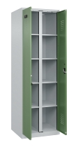 C+P Wäsche-Spind Evolo PLUS 049012-22B mit Füßen 2 Abt.je 400mm Zylinder (HxBxT) 1950x800x500mm 7035/3000