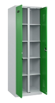 C+P Wäsche-Spind Evolo PLUS 049012-22B mit Füßen 2 Abt.je 400mm Zylinder (HxBxT) 1950x800x500mm 7035/3000