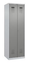 C+P Wäsche-Spind Evolo PLUS 049012-22B mit Füßen 2 Abt.je 400mm Zylinder (HxBxT) 1950x800x500mm 7035/3000