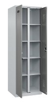 C+P Wäsche-Spind Evolo PLUS 049012-22B mit Füßen 2 Abt.je 400mm Zylinder (HxBxT) 1950x800x500mm 7035/3000