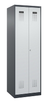 C+P Wäsche-Spind Evolo PLUS 049012-22B mit Füßen 2 Abt.je 400mm Zylinder (HxBxT) 1950x800x500mm 7035/3000