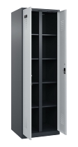 C+P Wäsche-Spind Evolo PLUS 049012-22B mit Füßen 2 Abt.je 400mm Zylinder (HxBxT) 1950x800x500mm 7035/3000