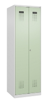 C+P Wäsche-Spind Evolo PLUS 049012-22B mit Füßen 2 Abt.je 400mm Zylinder (HxBxT) 1950x800x500mm 7035/3000