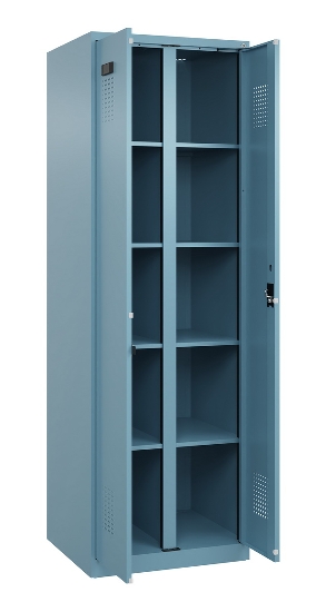 C+P Wäsche-Spind Evolo PLUS 049012-22B mit Füßen 2 Abt.je 400mm Drehriegel (HxBxT) 1950x800x500mm 2004/2004