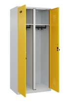 C+P Schwarz-Weiß-Spind Evolo PLUS 049002-22 bodenstehend 2 Abt.400mm Drehriegel (HxBxT) 1850x800x500mm 7035/6011