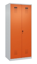 C+P Schwarz-Weiß-Spind Evolo PLUS 049002-22 bodenstehend 2 Abt.400mm Drehriegel (HxBxT) 1850x800x500mm 7035/6011