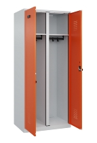 C+P Schwarz-Weiß-Spind Evolo PLUS 049002-22 bodenstehend 2 Abt.400mm Drehriegel (HxBxT) 1850x800x500mm 7035/6011